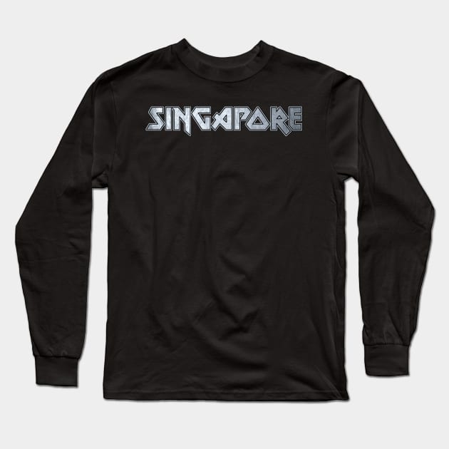 Heavy metal Singapore Long Sleeve T-Shirt by KubikoBakhar